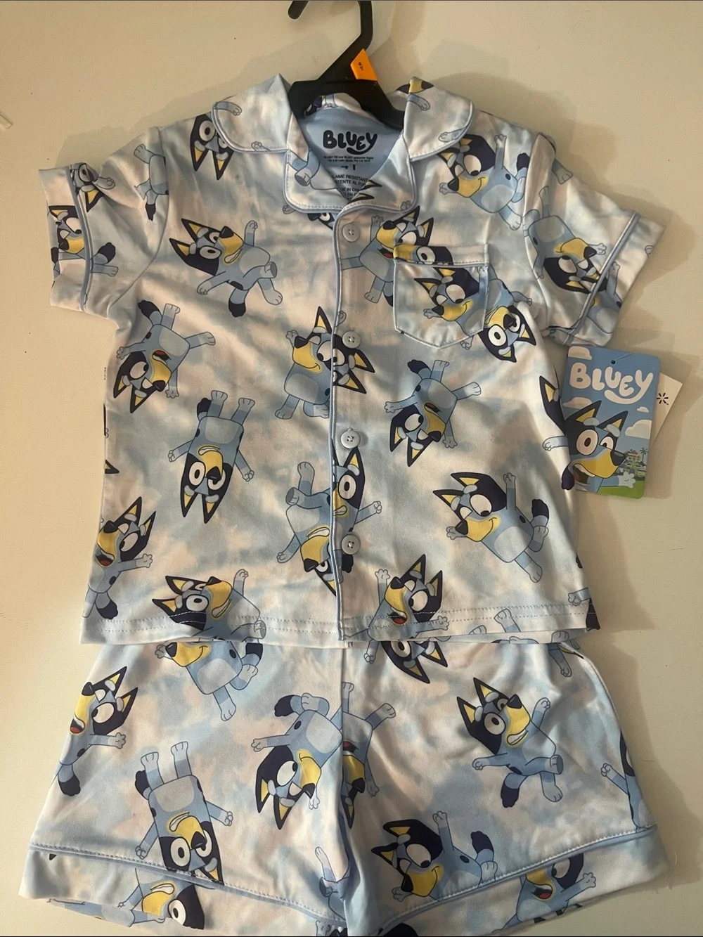 Official Bluey Short Sleeve Pajama Set in Light Blue